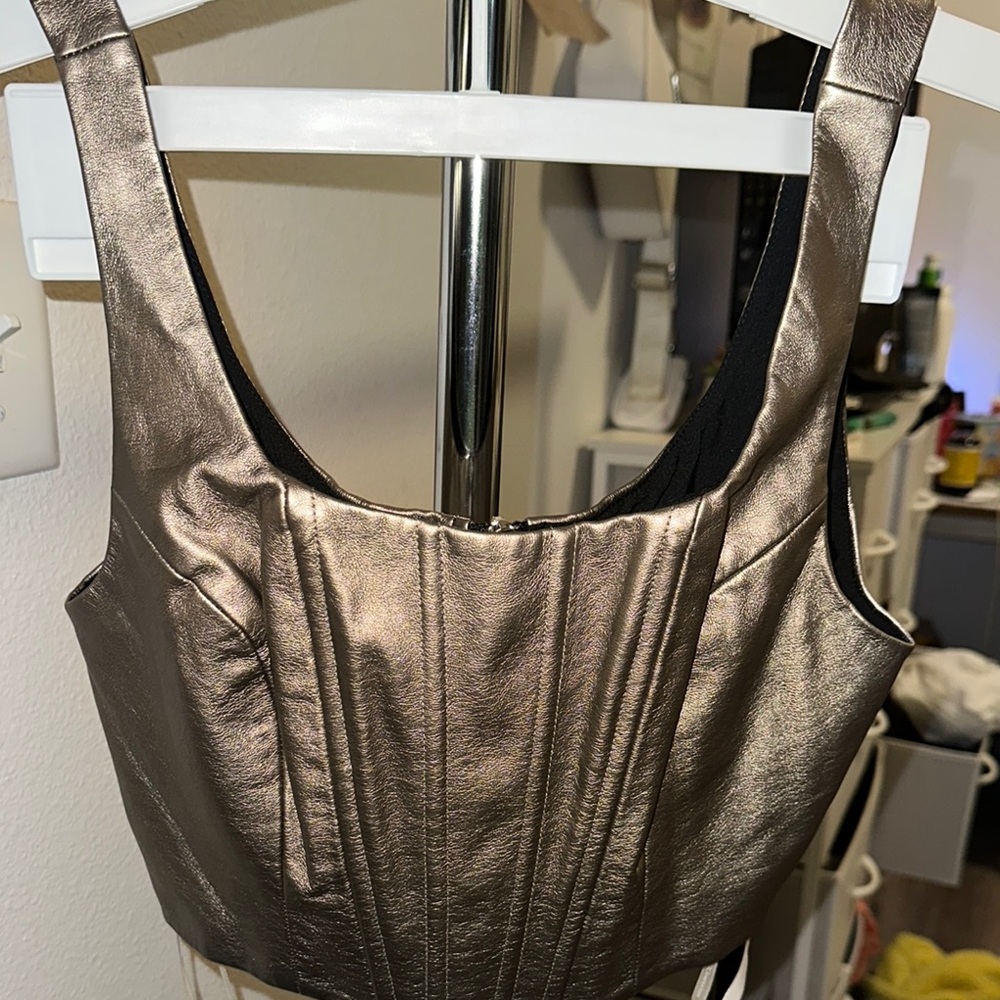 Metallic Bronze Corset Top